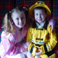 Me w/my Barbie Jacket, Jake as a firefighter